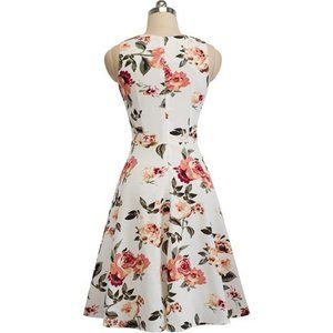 HOMEYEE Women's Cocktail Dress - A-Line Floral Embroidery Summer Wedding Guest Dress - View #13